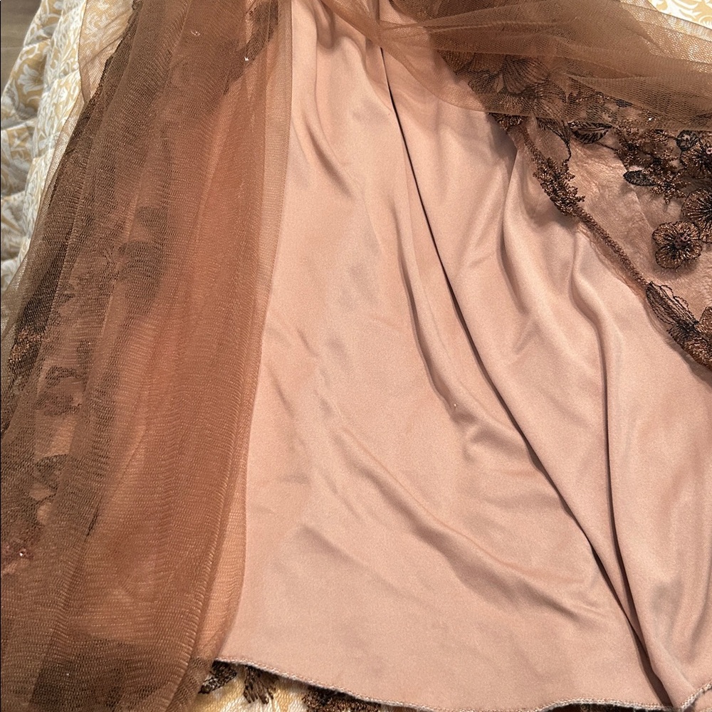 Tadashi Shoji Sylvia Embroidered Illusion Gown - Picture 9 of 14